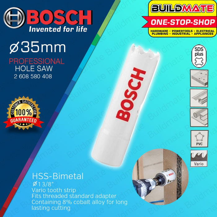 BUILDMATE Bosch bi-metal hole saw 16mm–38mm for metal and wood cutting, compatible with impact drills