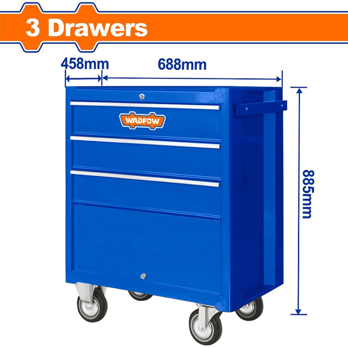 BUILDMATE Wadfow 688x458x735mm Metal Roller Tool Cabinet Box Organizer WCS2A03 - WHT