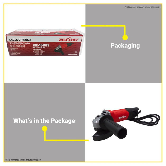 BUILDMATE Zekoki 760W Angle Grinder Machine 100mm Toggle Switch with 5pcs Cutting Disc ZKK-4040TS