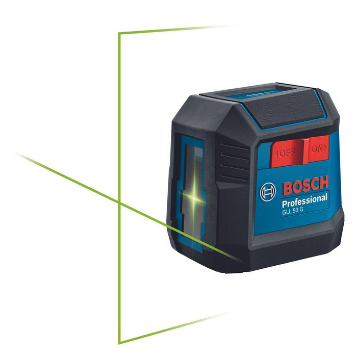 BUILDMATE Bosch Line Laser Level Self Leveling Green Dual Power Measuring Tool w/ Pouch GLL 50 G BMT