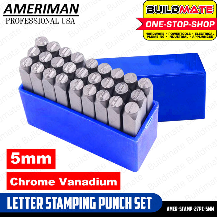 BUILDMATE Ameriman 27PCS/SET Letter Stamping Punch 3MM | 5MM | 8MM Alphabet Stamp Steel Craft Die