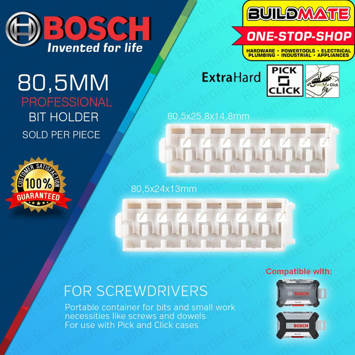 BUILDMATE Bosch 8 Slot Pick and Click Storage Plastic Case Bit Holder Insert / Power & Hex Bits BAX
