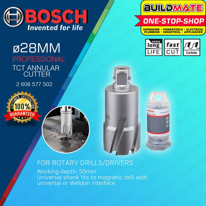 BOSCH TCT Annular Cutter 14MM - 40MM x 50MM Tungsten Carbide Tip with Universal Shank  • BUILDMATE• BAX