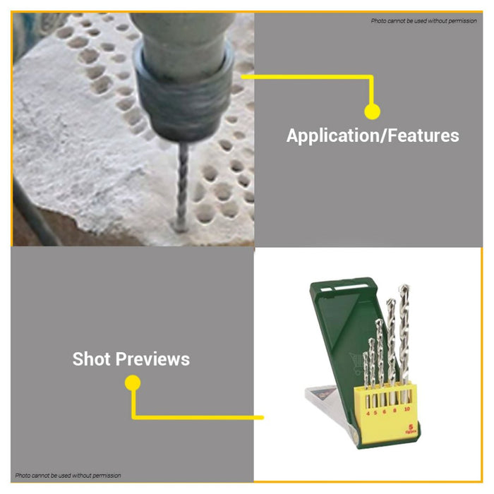 BUILDMATE Bosch 5PCS Sales Campaign 4MM - 8MM Masonry Drill Bits Set for Concrete 2607019439 - BAX