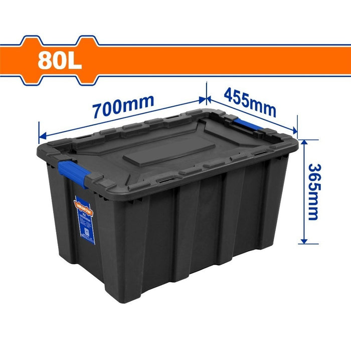 BUILDMATE Wadfow Black Organizer Storage Container Box 40L - 80L Stack ...