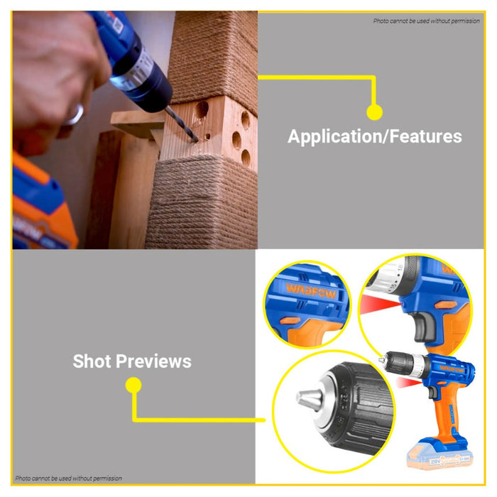BUILDMATE Wadfow 20V Li-Ion Cordless Impact Drill Impact Gun with Charger and Battery WCDP521 - WCPT