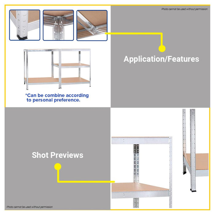 BUILDMATE Wadfow 5-Tier Adjustable Storage Shelves 1500mm | 1800mm Organizer Storage Rack Stand WHT
