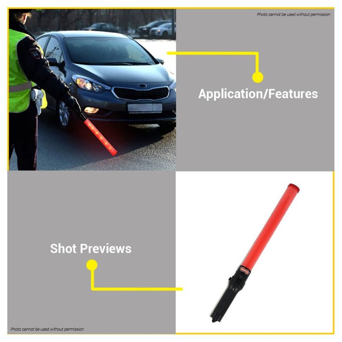 BUILDMATE Wadfow Traffic Wand Outdoor Flashing Safety Baton Road Warning Control Light WYJ3A54 • WHT
