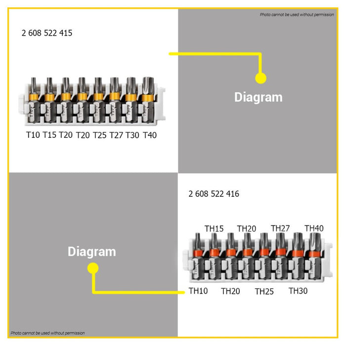 BUILDMATE Bosch 8PCS/SET 25MM Extra Hard Pick and Click Insert Impact Bit Set Screwdriver Bits - BAX