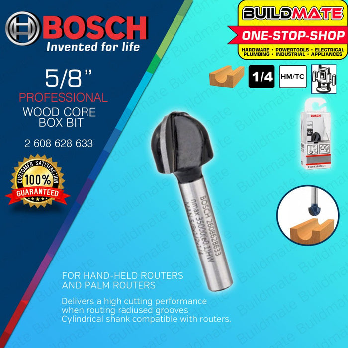 BUILDMATE Bosch 1/4" Inch Core Box Bit Router Bits Cutter 1/8" - 1/2" Inch Standard for Wood - BAX