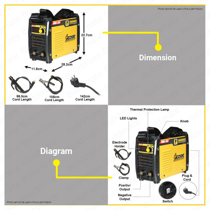 POWERHOUSE 300A Inverter Type Welding Machine Edge Welder Weld MMA-300AMP - PHWM