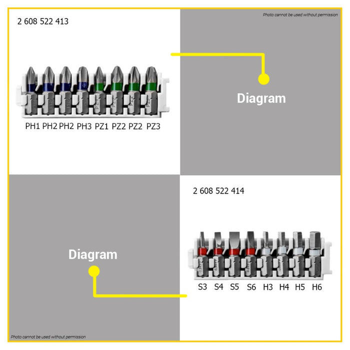 BUILDMATE Bosch 8PCS/SET 25MM Extra Hard Pick and Click Insert Impact Bit Set Screwdriver Bits - BAX