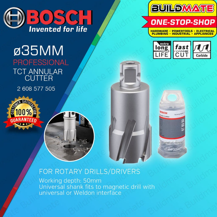 BOSCH TCT Annular Cutter 14MM - 40MM x 50MM Tungsten Carbide Tip with Universal Shank  • BUILDMATE• BAX