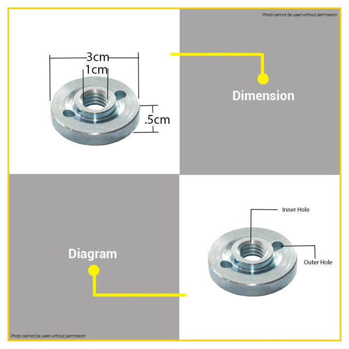 BUILDMATE Bosch Front Flange Locking Clamping Nut for Bosch 4" Inch Angle Grinders 2603340018 - BAX