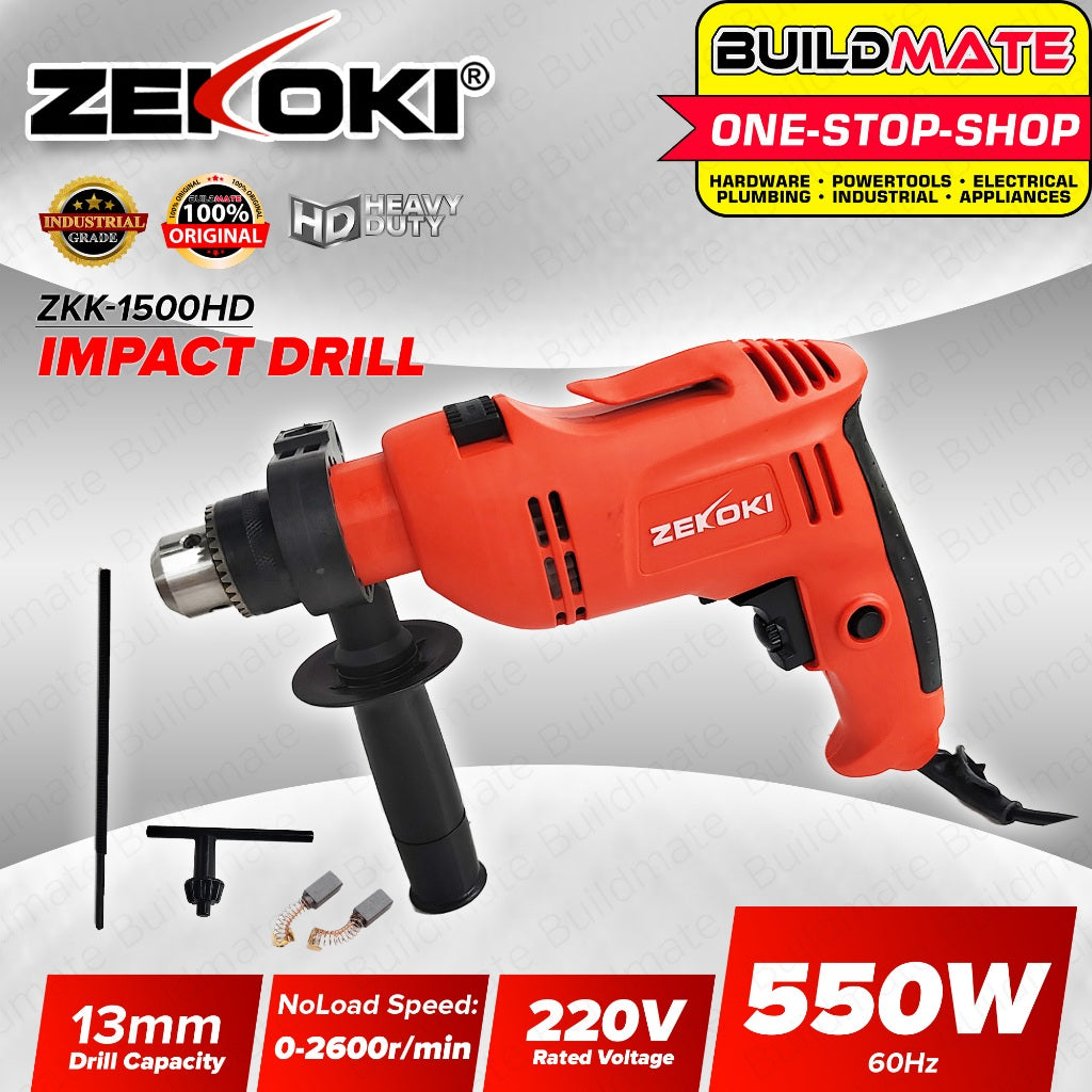 BUILDMATE Zekoki 550W 13MM Electric Impact Hammer Drill for Wood Drill
