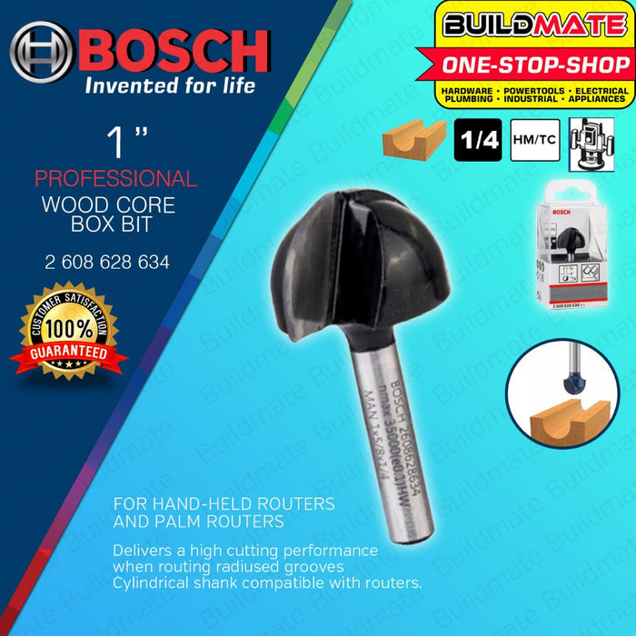 BUILDMATE Bosch 1/4" Inch Core Box Bit Router Bits Cutter 1/8" - 1/2" Inch Standard for Wood - BAX