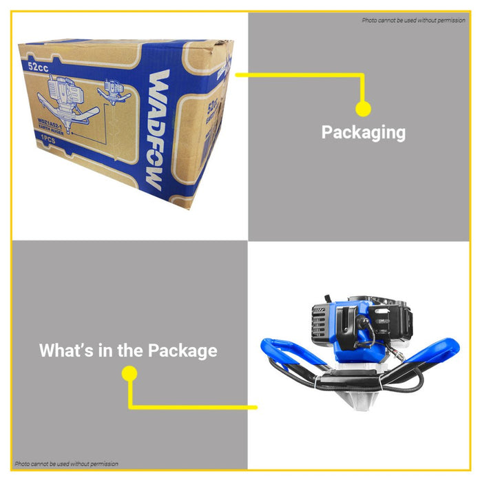 BUILDMATE Wadfow 2-Stroke Earth Ground Auger Machine Post Hole Digger Ground Drill WDZ1A52-1 - WPT