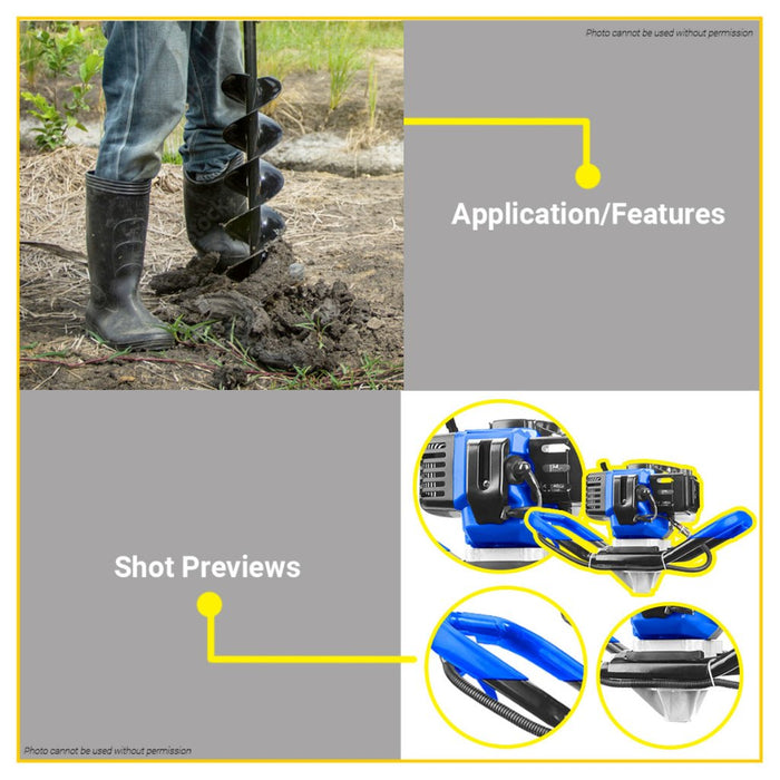 BUILDMATE Wadfow 2-Stroke Earth Ground Auger Machine Post Hole Digger Ground Drill WDZ1A52-1 - WPT