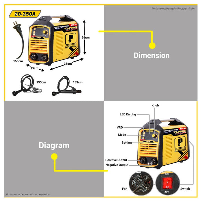 POWERHOUSE Turbomaxx Synergic Inverter Type 250A - 550A Industrial Welding Machine - PHWM