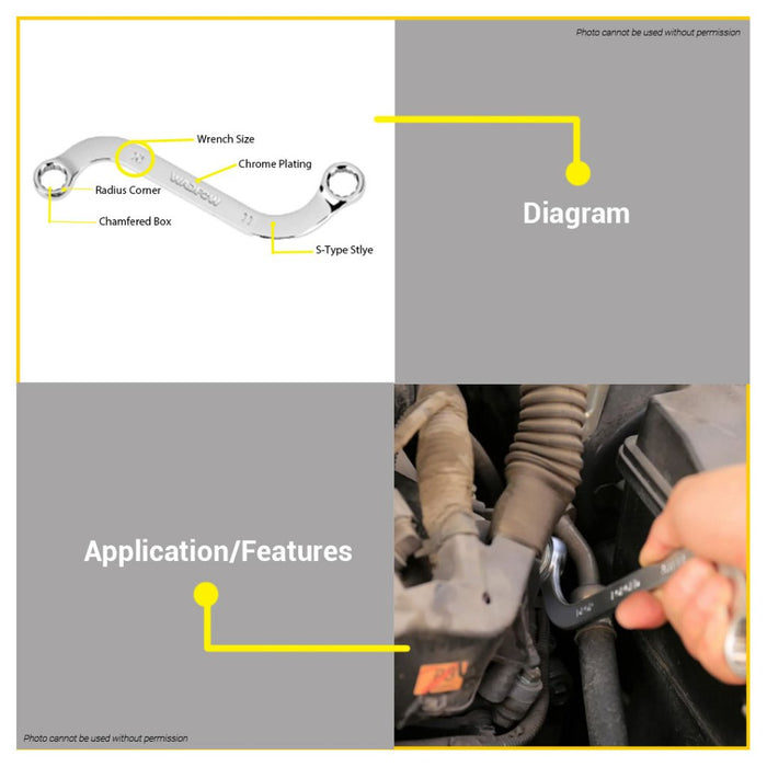 BUILDMATE Wadfow 5PCS 10-19mm S-Type Ring Wrench Set Double Ended Ring Metric Spanner WFR4405 • WHT