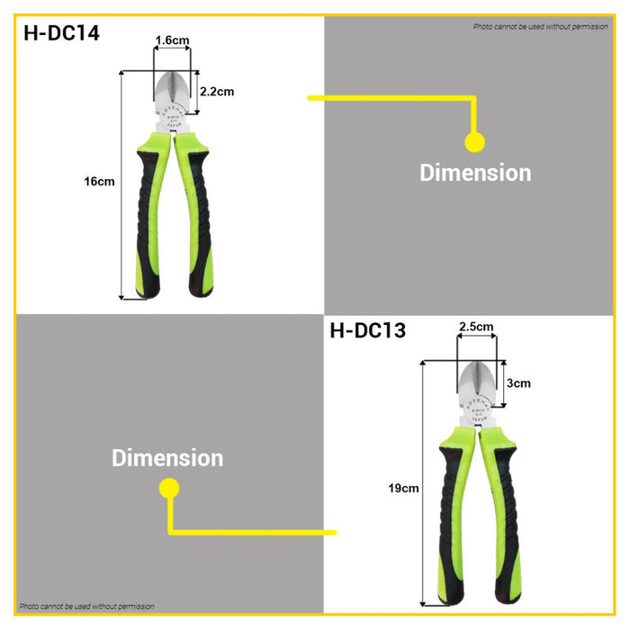 HOYOMA Injected Diagonal Cutting Pliers 6" / 8" Inch Electricians Side Cutter Wire Cutting Stripping - •BUILDMATE• HYMHT