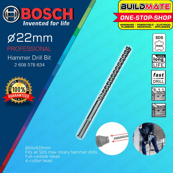 BUILDMATE Bosch SDS MAX-8X Rotary Hammer Concrete Masonry Drill Bit 14mm - 32mm Fast Drilling • BAX