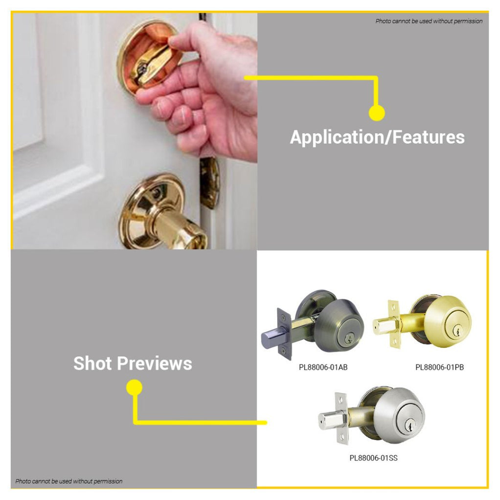 BUILDMATE Pololock SINGLE Deadlock Security Lock Entrance Doorknob Cyl ...