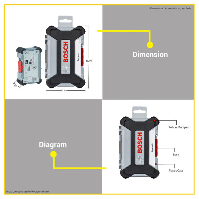 BUILDMATE Bosch Empty Case MEDIUM | LARGE Toolbox Organizer Storage for Screwdriver Drill Bits - BAX