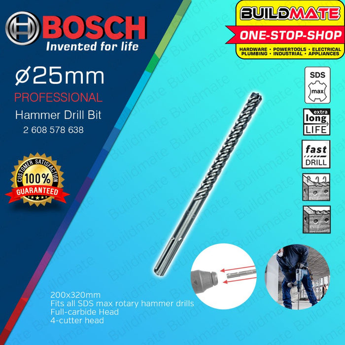 BUILDMATE Bosch SDS MAX-8X Rotary Hammer Concrete Masonry Drill Bit 14mm - 32mm Fast Drilling • BAX