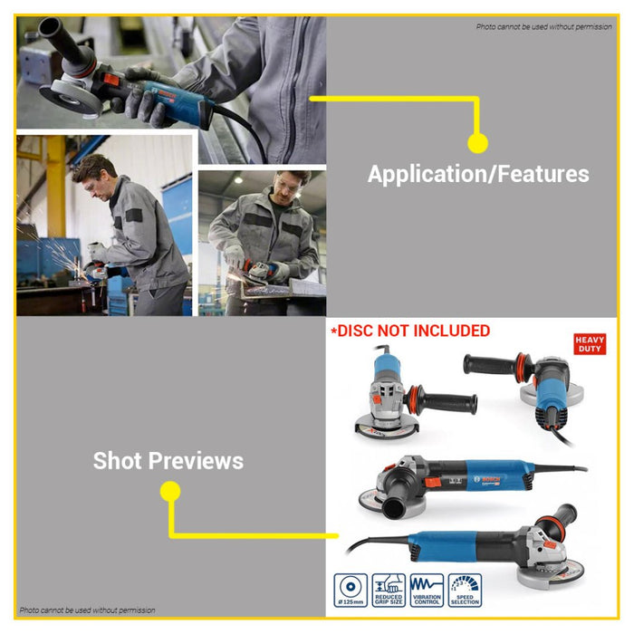 BUILDMATE Bosch 5" Inch 1400W Electric Angle Grinder Grinding Machine Wood Cutting GWS 14-125 S BPT