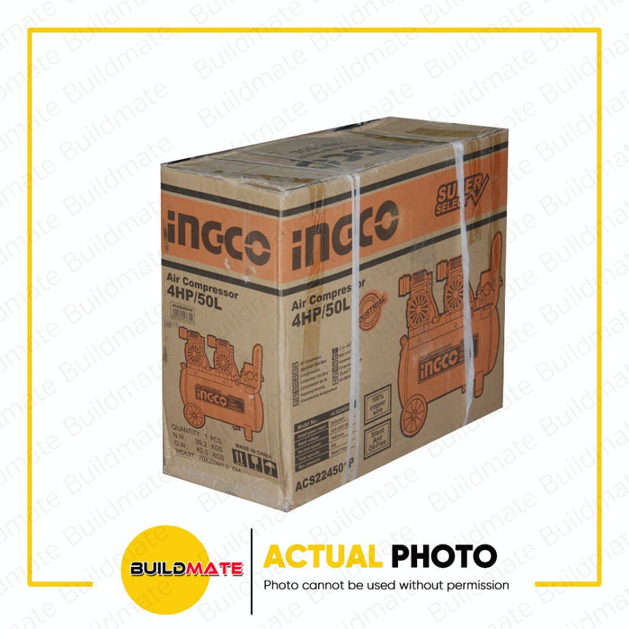 BUILDMATE Ingco Air Compressor 4HP SUPER SELECT Oil Less Auto Tire Pump Car Inflator ACS224501P IPT