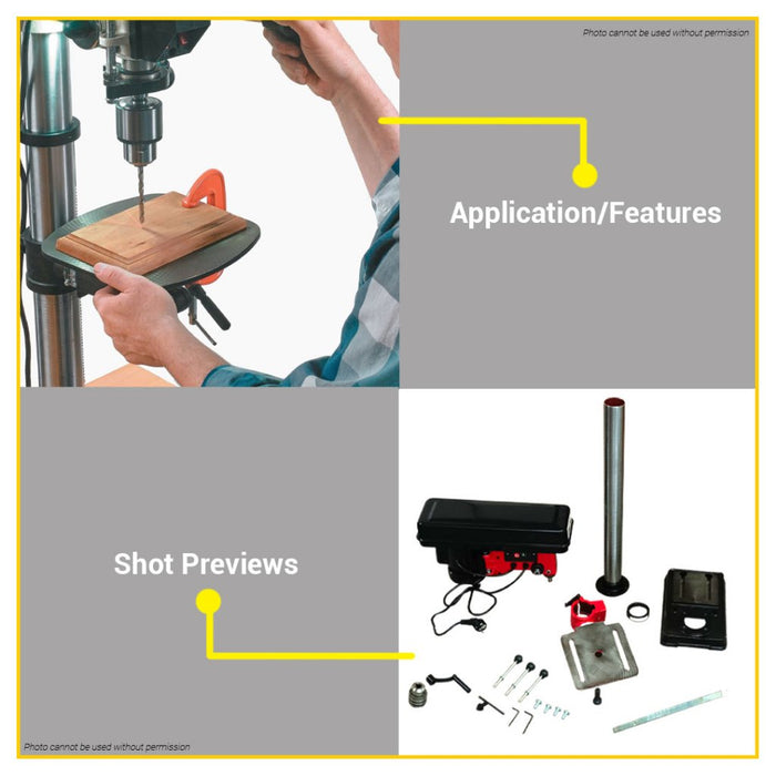 ZEKOKI 1/2HP 375W 5-Speed Benchtop Drill Press Stand Table Drilling Machine Cast Iron Base ZKK-4116DP BUILDMATE•