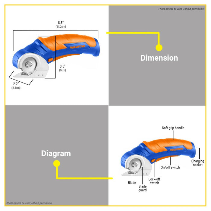 BUILDMATE Wadfow 4V Li-Ion Universal Cutter Charging via USB type-C cable WWUP1504 - WCPT