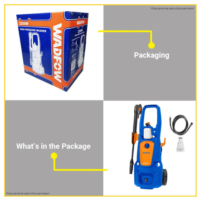 BUILDMATE Wadfow High Pressure Washer 1800W / 2200W Car Wash Power Water Spray Outdoor Cleaner Car Sprayer SOLD PER SET WHP3A18 / WHP3A22 - WPT