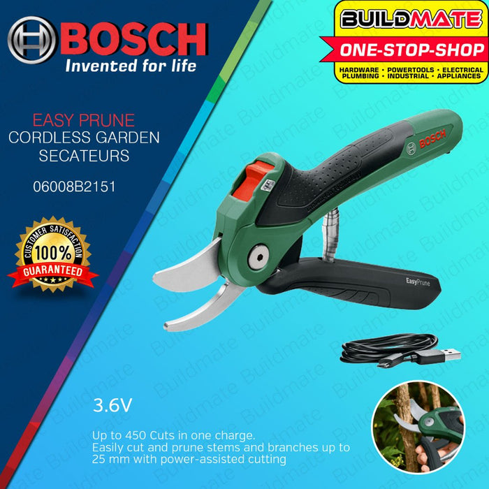 BUILDMATE Bosch Cordless Garden Secateurs Easy Prune Pro Pruner