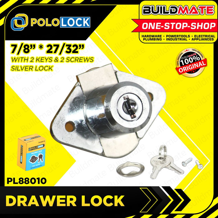 808 Lock BUILDMATE Pololock Drawer Lock 808 Type Silver with 2pcs Keys & Screws ...