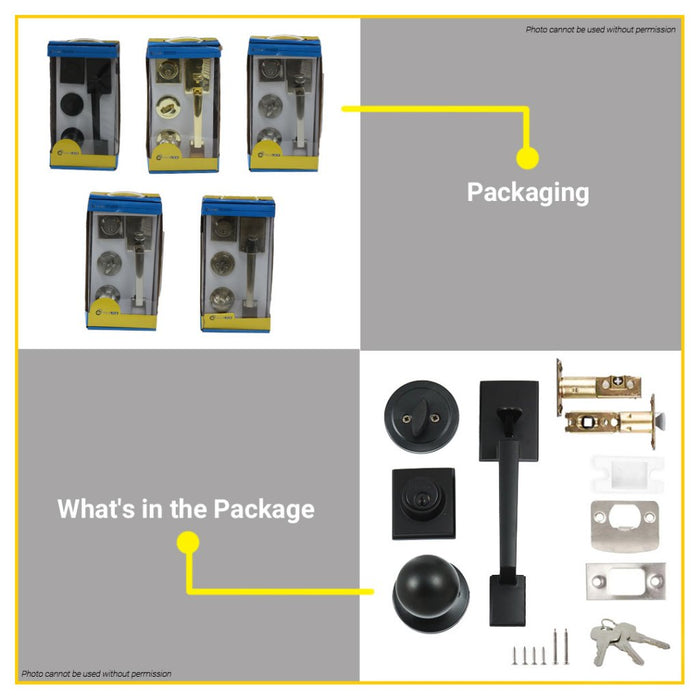 BUILDMATE Pololock Entrance Handle Set DOUBLE Lock Doorknob Handleset for Main Door Lockset PL88027
