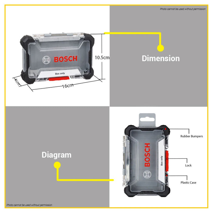 BUILDMATE Bosch Empty Case MEDIUM | LARGE Toolbox Organizer Storage for Screwdriver Drill Bits - BAX