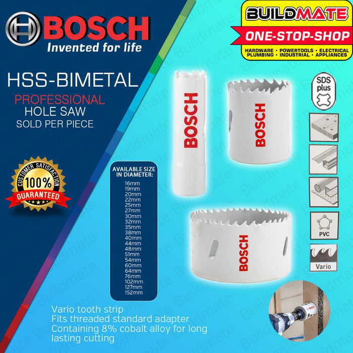 BUILDMATE Bosch Bi-Metal Hole Saw for Metal and Wood Cutter 40MM - 152MM Drill Cutting Bits - BAX