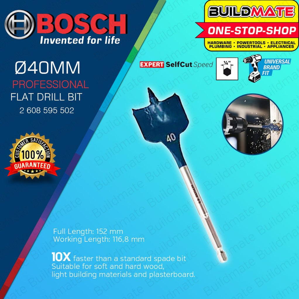 BUILDMATE Bosch 152MM Self Cut Speed Flat Spade Drill Bit 1/4