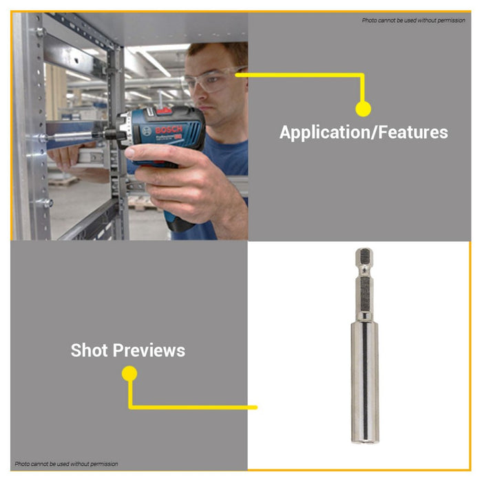 BUILDMATE Bosch 75MM Universal Holder Standard 1/4" Inch Hex Magnetic for Rotary Drill / Drivers BAX
