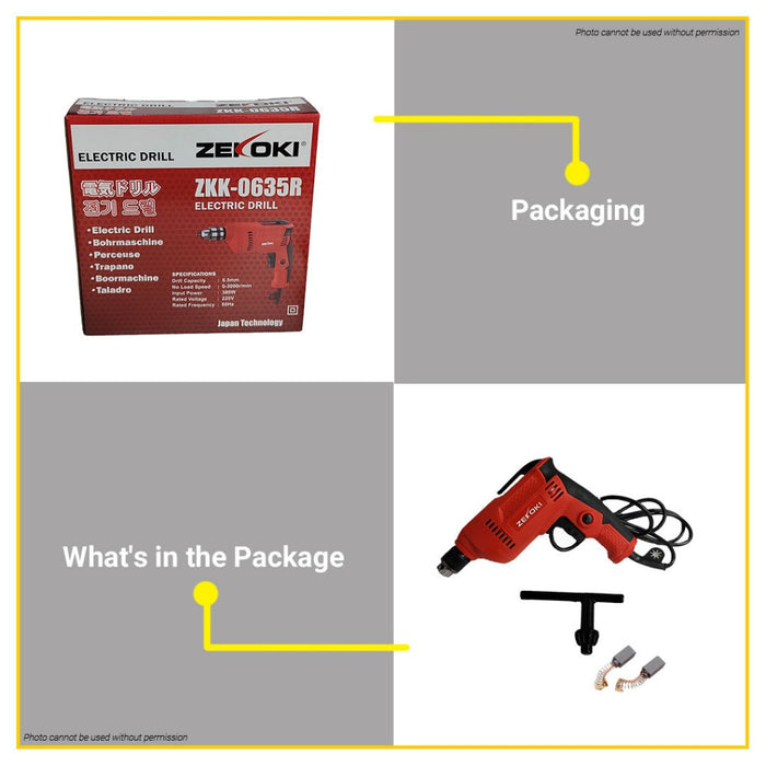 BUILDMATE Zekoki 380W Electric Drill Metal Wood Drilling Heavy Duty for Ceiling Gypsum ZKK-0635R