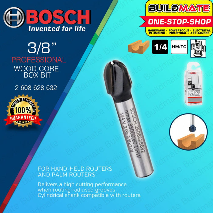 BUILDMATE Bosch 1/4" Inch Core Box Bit Router Bits Cutter 1/8" - 1/2" Inch Standard for Wood - BAX