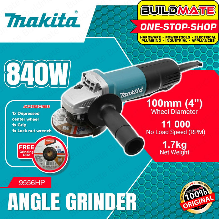 BUILDMATE Makita 840W 4"inch Angle Grinder Paddle Switch 100mm 9556HP