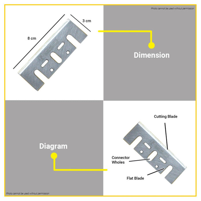 BUILDMATE Powerhouse 82MM Planer Blades High Speed Steel Planning Knife for Wood PH-PB-8229 - PTAA