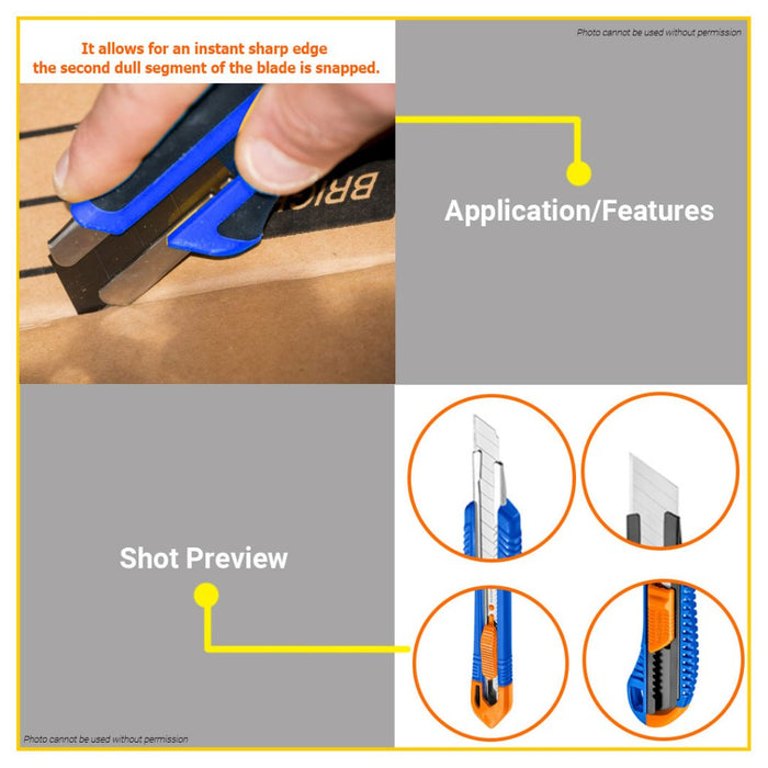 BUILDMATE Wadfow 4PCS/SET Snap-Off Blade Knife Board or Paper Handy Utility Cutter Tools WSK2204 WHT