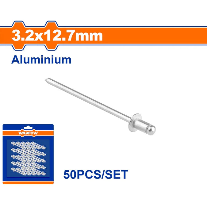 WADFOW 50pcs/set Aluminium + Carbon Steel Material Blind Rivets Set WREZK13 WHT