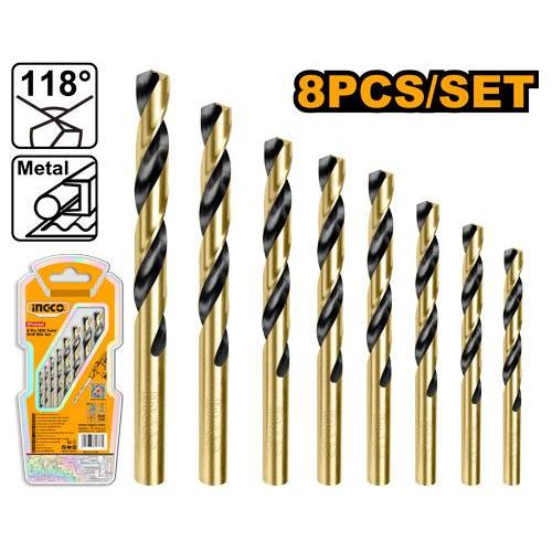 Buildmate x INGCO 8PCS HSS Twist Drill Bits Set 5/64”–5/16” UAKDB0801 IHT