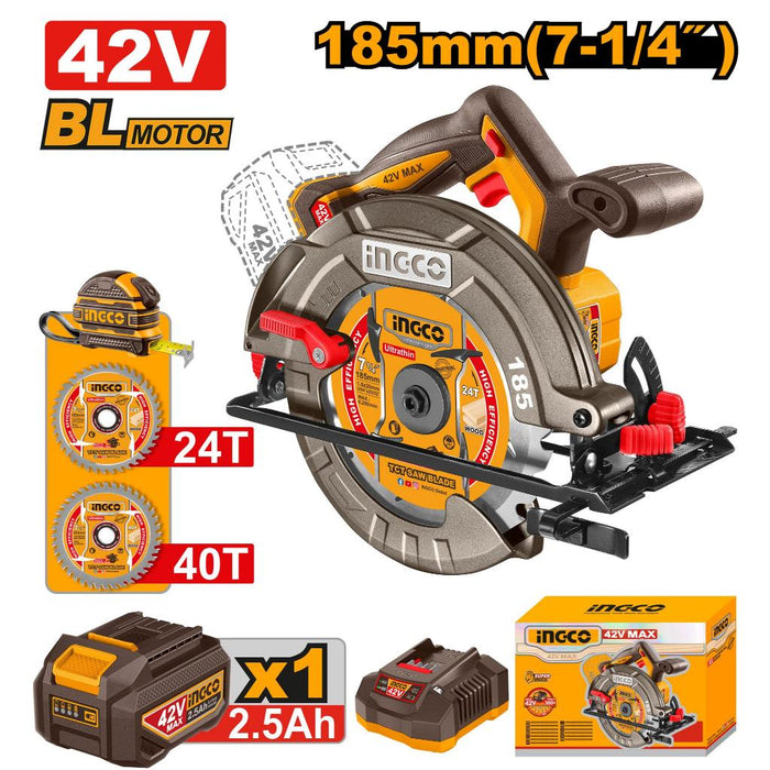 Buildmate x ING CORDLESS CIRCULAR SAW 42V 185MM CSLI4218511 ICPT