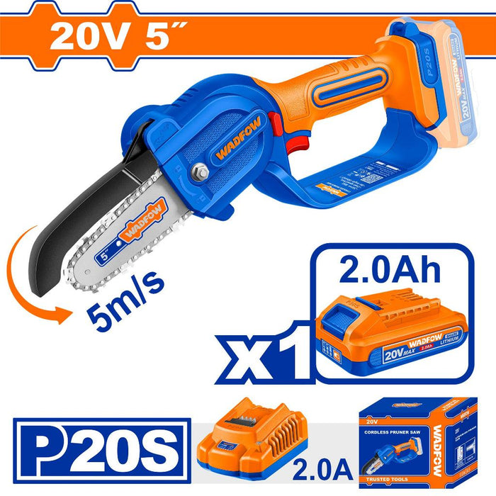 Buildmate x WADFOW 20V Cordless Mini Saw 5" WCLP553/WCLP558 13cm Chain Bar Kit WCPT